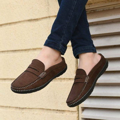 Men's Avenue LaserCut Casual Sandals For Men (Brown) Loafers For Men(Brown , 9)