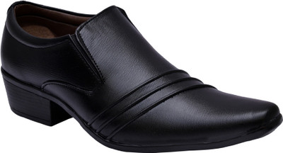 SiR CORBETT Synthetic Leather Formal Shoes Slip On For Men(Black , 8)
