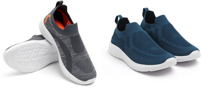 Face Stylish Sports Shoes for Men – Ideal for Running, Gym & Training Sneakers For Men(Grey, Blue , 10)