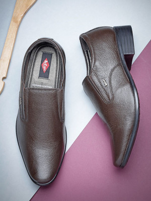 LEE COOPER Leather Slip-On Lightweight Comfort Trendy Premium Office/Party Slip On For Men(Brown , 9)