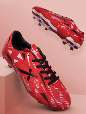 VECTOR X Trigger 3D textured Synthetic leather|TPU Sole For Turf & Hard Ground Football Shoes For Men(Red , 8)