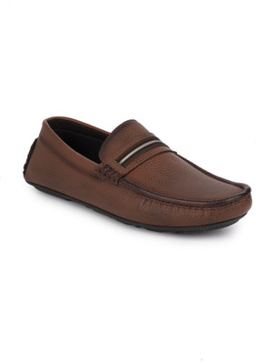 Birgos Flexible Driving Loafer Casuals Driving Shoes For Men(Tan , 7)