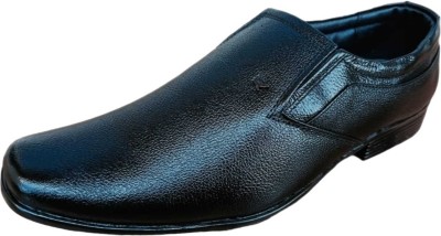 ZSchicfashion ZSchicfashion Men's Black Genuine Leather Mocassin Plain Formal Shoes Mocassin For Men(Black)