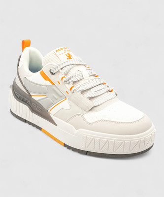 RED TAPE Casuals For Men(White, Orange , 8)