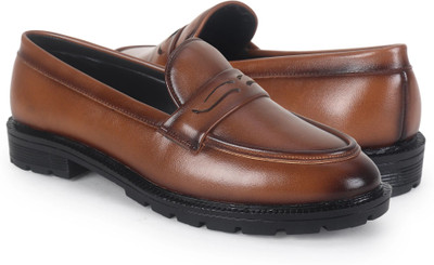 TheShoeGallery Chunky Classic Breathable Stylish Loafers For Men(Tan , 9)
