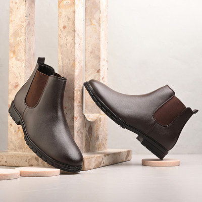 TROTUS Rich Quality|Officewear|Casualwear Boots For Men(Brown , 10)