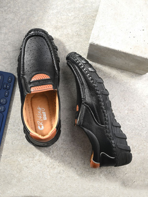 Rising Wolf Lightweight Comfort Extra Soft Summer Trendy Premium Stylish Party Slip On For Men(Black , 6)