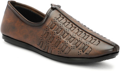 Empeno Stylish/Party Wear/ Ethnic/Casual/Light Weight/Trending/Fancy Mojaris For Men(Brown , 10)