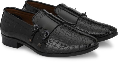 G L Trend Party Wear Loafer Monk Shoe Monk Strap For Men(Black)