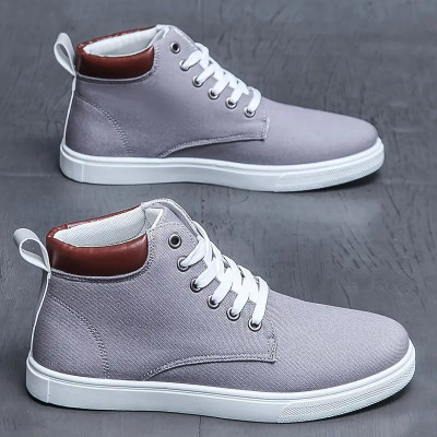 NEAKSER High Tops For Men(Grey, White, Tan , 8)