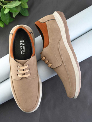 HERE&NOW HERE&NOW Brown Flexible smart casuals Sneakers For Men(Beige , 11)