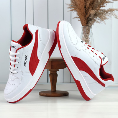 radtac RADTAC Comfortable Lace-Up | Sport Shoes | Daily Wear & Casual | Outfits Party Wear For Men(White, Red , 10)