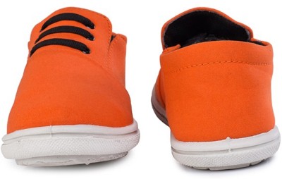 KANEGGYE Canvas Shoes For Men(Orange , 4)