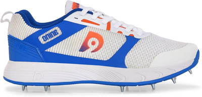 Dnine HUNTER-Batting Spikes Cricket Shoes For Men(White, Blue, Orange , 7)