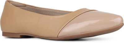 Inc.5 Party Wear Solid Round Toe Ballerinas Bellies For Women(Beige , 9)