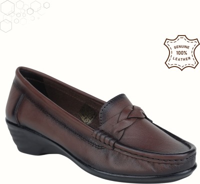 Zoom Shoes Handcrafted Genuine Leather W-2231 Bellies For Women(Brown , 6)