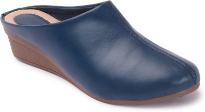 ladies hub Corporate Look Mules Shoes Bellies For Women(Blue)