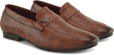Bootco Shoes for Men Without laces Formals for Gents Party or Office use Juta Loafers For Men(Brown)
