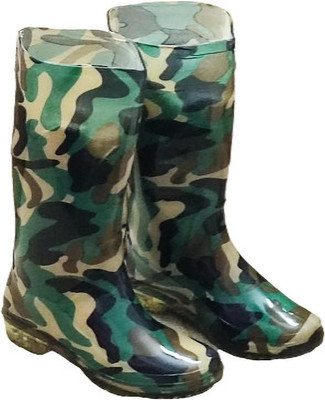 gumboots Soft Toe Rubber Safety Shoe(Olive, S1, Size 10)