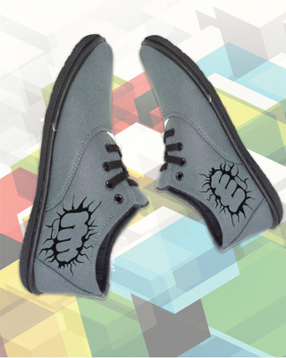 Kenamin Stylish Casual Shoes for Men and kids Casuals For Men(Grey, Black , 7)