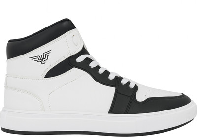 ROYAL RANCH Slip On Sneakers For Men(Black, White , 10)