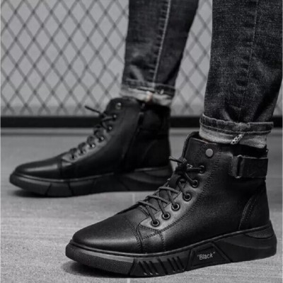 BOLLERO 272 BlackHigh Top Shoe For Mens/Boots for mens High Tops For Men(Black)