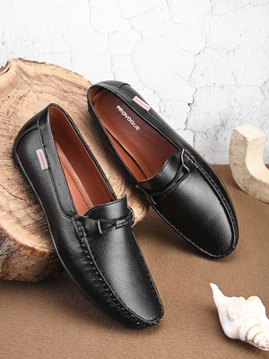 PROVOGUE Driving Shoes For Men(Black , 8)