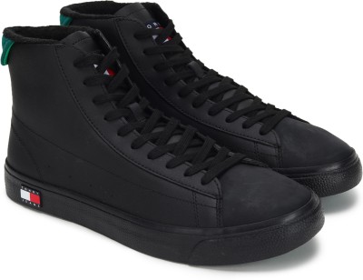 TOMMY HILFIGER High Tops For Men(Black , 8)