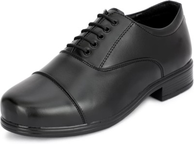 KATENIA Lightweight Synthetic Leather and Oxford Police Shoes Oxford For Men(Black)