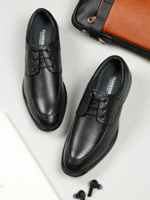 Teakwood Leathers Men’s Black Formal Lace-Up Shoes Lace Up For Men(Black , 6)