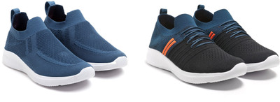 Face Stylish Sports Shoes for Men – Ideal for Running, Gym & Training Sneakers For Men(Navy, Black, Orange, Blue , 6)