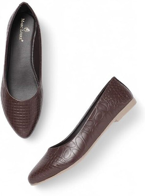 Marc Loire Slip-On Embellished Flat Ballerina Shoes for Party Wear Bellies For Women(Brown , 5)