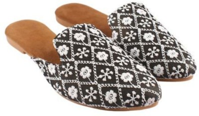 Junik Ethnic Mule For Women(Black , 5)