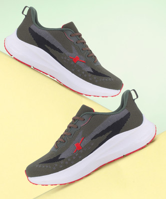 Sparx SM 756 Running Shoes For Men(Green, Red , 6)