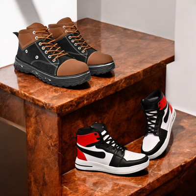 KRITON Trendy & Durable Men’s Boots – Perfect for Everyday Wear Boots For Men(Brown, Multicolor , 7)