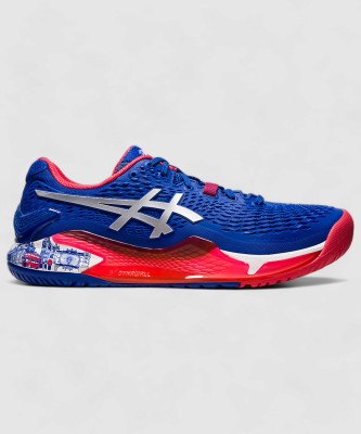 Asics GEL-RESOLUTION 9 LIMITED EDITION Tennis Shoes For Men(Blue , 11)