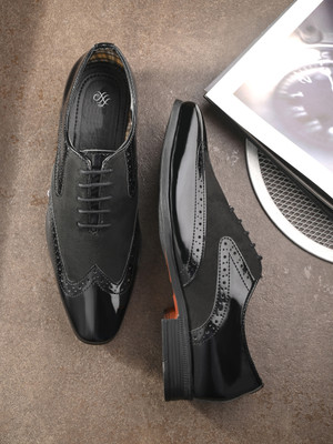 House of Pataudi Lace Up For Men(Black , 10)