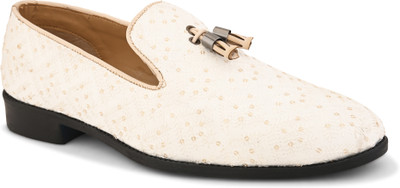 House of Pataudi Perforated Comfortable ,breathable Synthetic TPR sole Slip-On Mojaris For Men(Beige , 9)