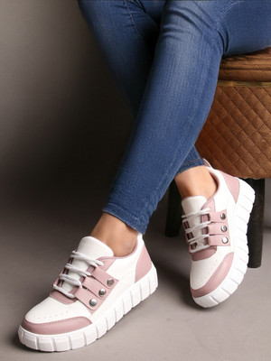 Feet Runner Comfortable Trendy Lightweight Sneakers Shoes for Women Sneakers For Women(Pink , 5)