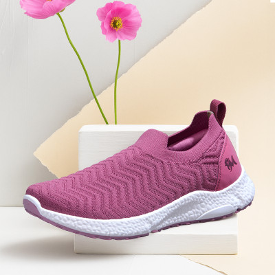 Neemans Neeman's Flow Weave Slip Ons for Women | Stretch Knit, Soft & Cushioned Casuals For Women(Pink , 7)