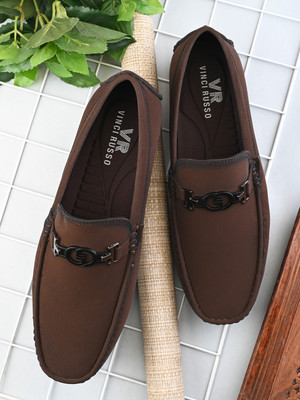 VINCI RUSSO SAVIN Loafers For Men(Brown , 7)