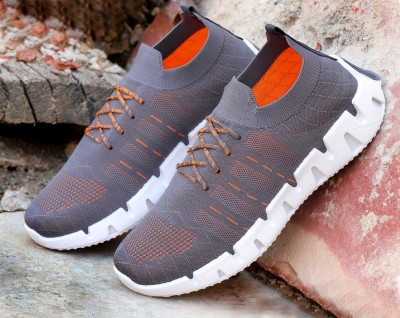 BIRDE Premium (Memory Foam) Look Comfortable Sports Shoe Walking Shoes For Men(Orange, Grey)