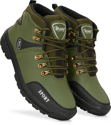 lejano High Tops For Men(Green, Black , 10)