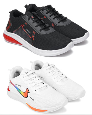 Free Kicks Combo Of 2 Shoes FK-482 & FK-NK-900 Sneakers For Men(White , 9)