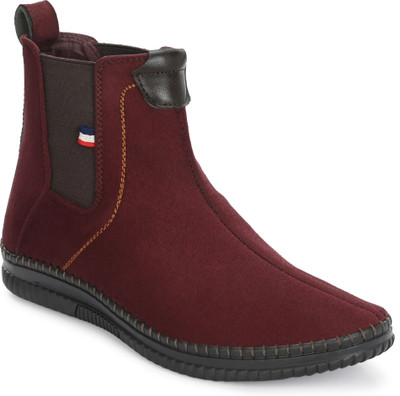 Men's Avenue Chelsea Boots For Men (Red) High Tops For Men(Red , 8)