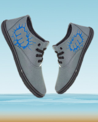 Kenamin Stylish Casual Shoes for Men and kids Casuals For Men(Grey, Blue , 10)