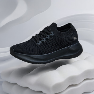 Neemans Begin Walk Pro | Cushioned, Breathable Walking Shoes Sneakers For Men(Black , 9)