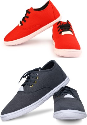 KANEGGYE Sneakers For Men(Red, Grey)