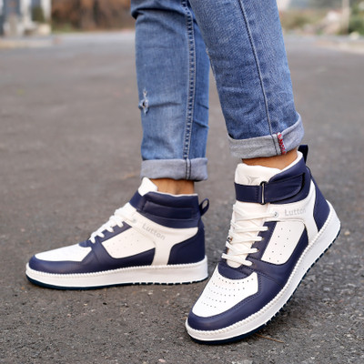 Lutton High Tops For Men(White, Blue , 10)