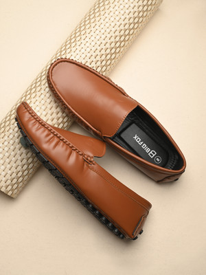 BIG FOX Latest Design Strider-5 Color Block Loafers For Men(Tan , 10)